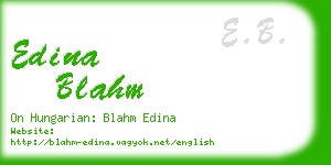 edina blahm business card